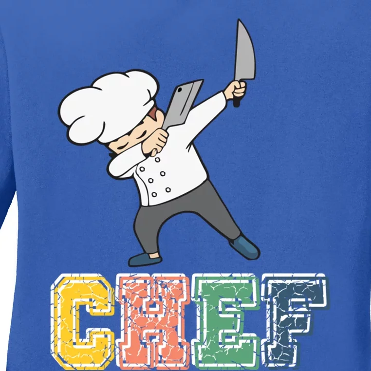 Dab Dabbing Chef Cooking Guru Funny Cook Retro Culinary Gift Ladies Long Sleeve Shirt