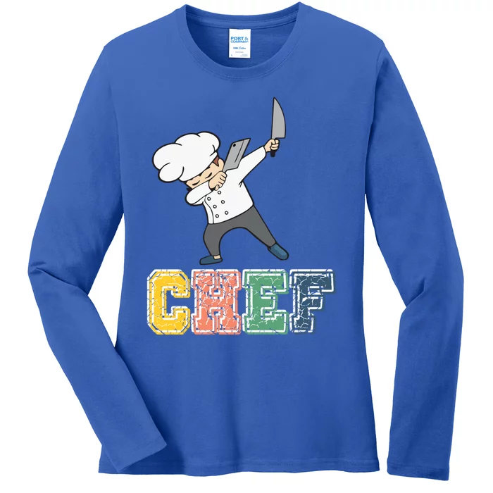 Dab Dabbing Chef Cooking Guru Funny Cook Retro Culinary Gift Ladies Long Sleeve Shirt