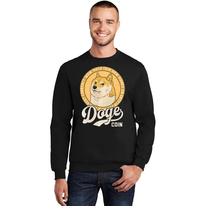 Dogecoin Doge Coin Logo Shiba Inu Dog Crypto Currency Meme Sweatshirt