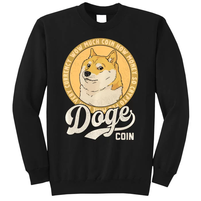 Dogecoin Doge Coin Logo Shiba Inu Dog Crypto Currency Meme Sweatshirt