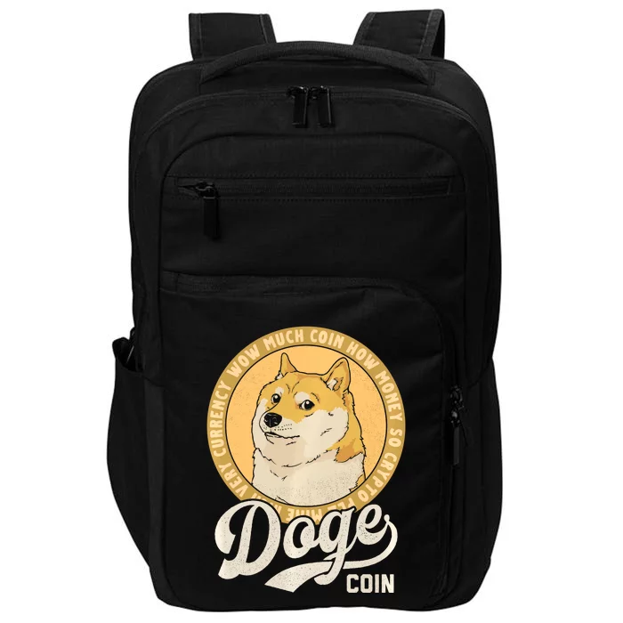 Dogecoin Doge Coin Logo Shiba Inu Dog Crypto Currency Meme Impact Tech Backpack