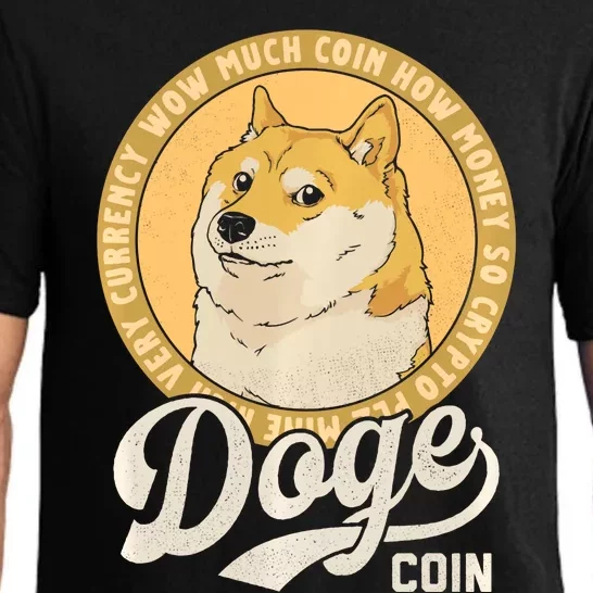 Dogecoin Doge Coin Logo Shiba Inu Dog Crypto Currency Meme Pajama Set