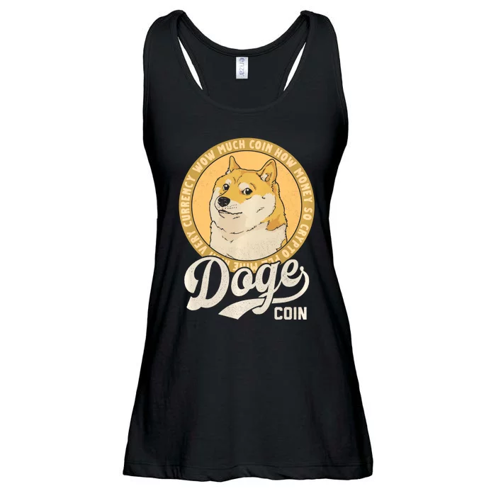 Dogecoin Doge Coin Logo Shiba Inu Dog Crypto Currency Meme Ladies Essential Flowy Tank