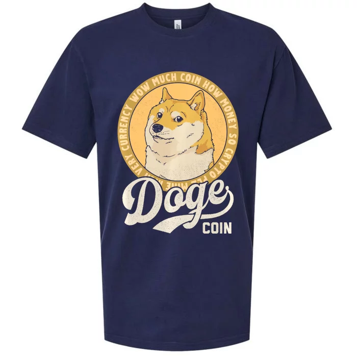 Dogecoin Doge Coin Logo Shiba Inu Dog Crypto Currency Meme Sueded Cloud Jersey T-Shirt