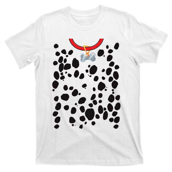 Dog Dalmatian Costume Dalmations Spots Puppy Print Halloween T-Shirt