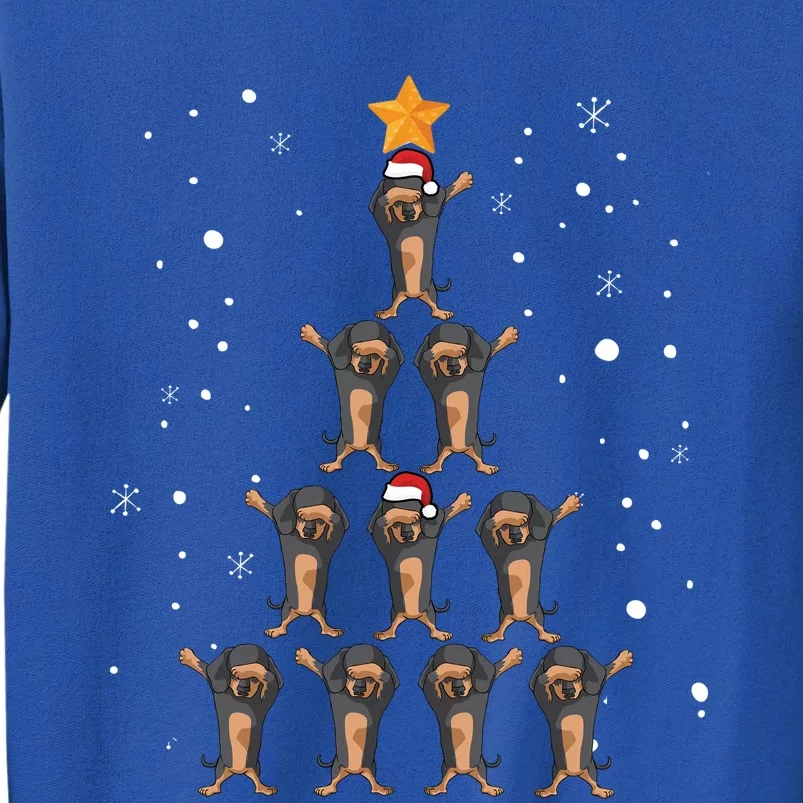 Dabbing Dachshund Christmas Gift Dab Christmas Tree Sweatshirt