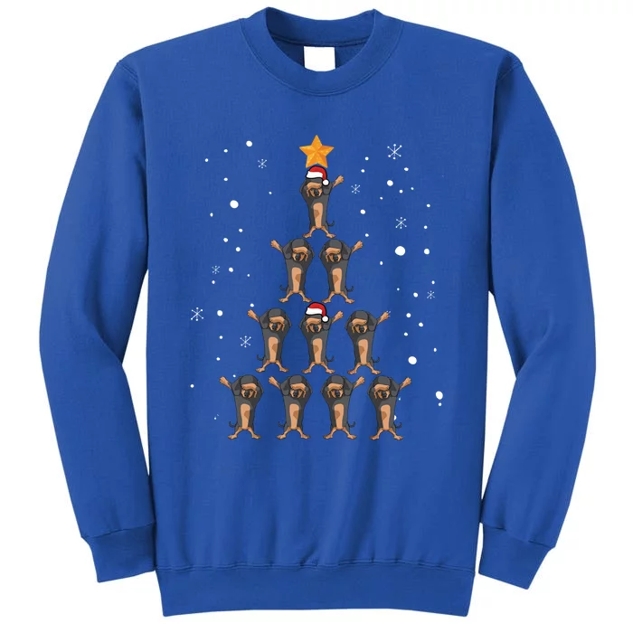 Dabbing Dachshund Christmas Gift Dab Christmas Tree Sweatshirt