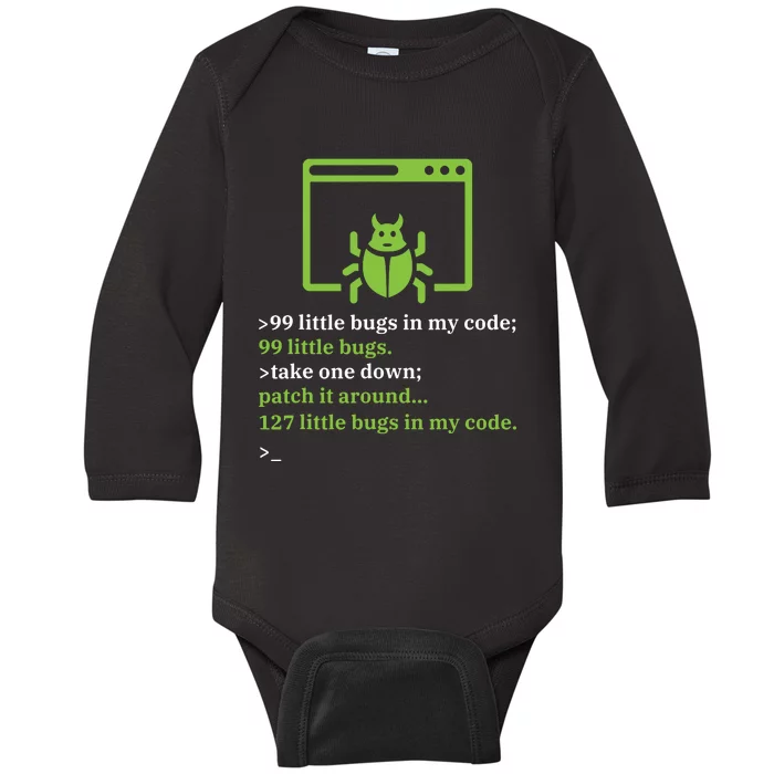 Debugger Debugging Computer Science Programmer Coding Baby Long Sleeve Bodysuit