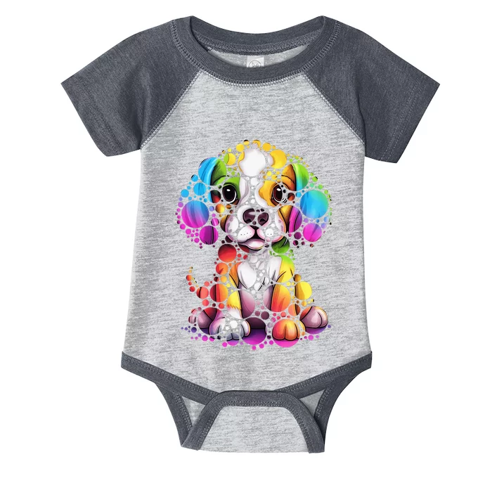 Dot Day Colorful Dog International Dots Day Teacher Min Infant Baby Jersey Bodysuit