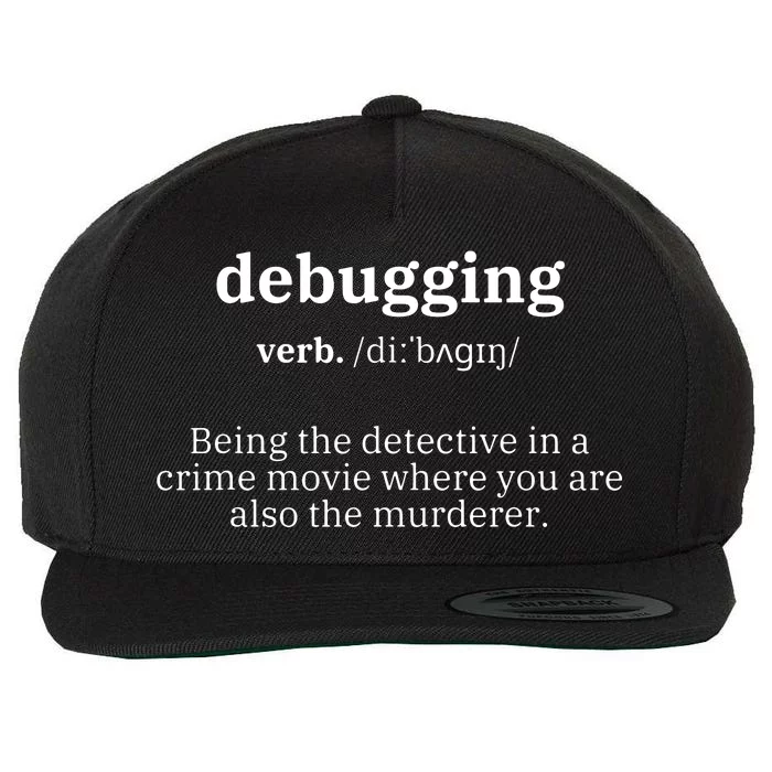 Debugging Definition Computer Science Programmer Coding Wool Snapback Cap