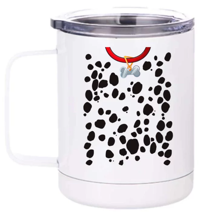 Dog Dalmatian Costume Dalmations Spots Puppy Print Halloween Front & Back 12oz Stainless Steel Tumbler Cup