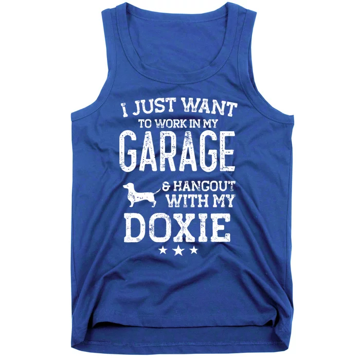 Doxie Dad Car Garage Hangout Cute Gift Tank Top