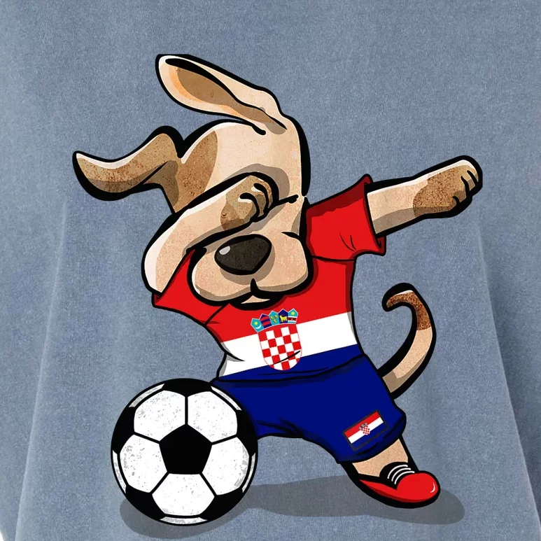 Dabbing Dog Croatia Soccer Fans Jersey Croatian Football Garment-Dyed Women's Muscle Tee