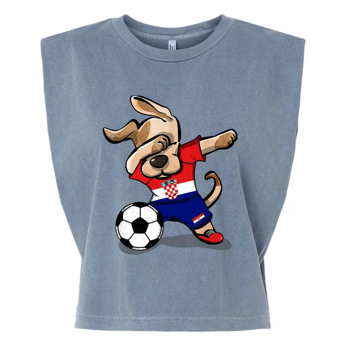 Dabbing Dog Croatia Soccer Fans Jersey Croatian Football Garment-Dyed Women's Muscle Tee