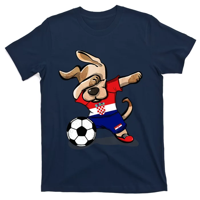 Dabbing Dog Croatia Soccer Fans Jersey Croatian Football T-Shirt