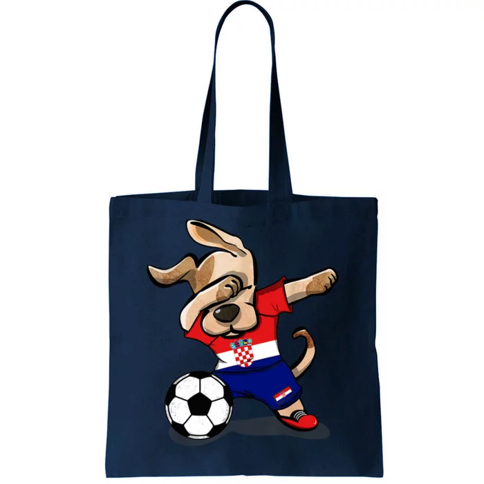 Dabbing Dog Croatia Soccer Fans Jersey Croatian Football Tote Bag