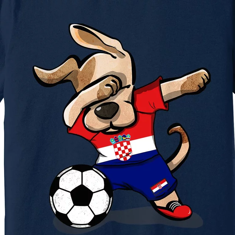 Dabbing Dog Croatia Soccer Fans Jersey Croatian Football Premium T-Shirt