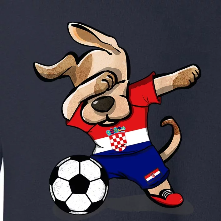 Dabbing Dog Croatia Soccer Fans Jersey Croatian Football Toddler Sweatshirt