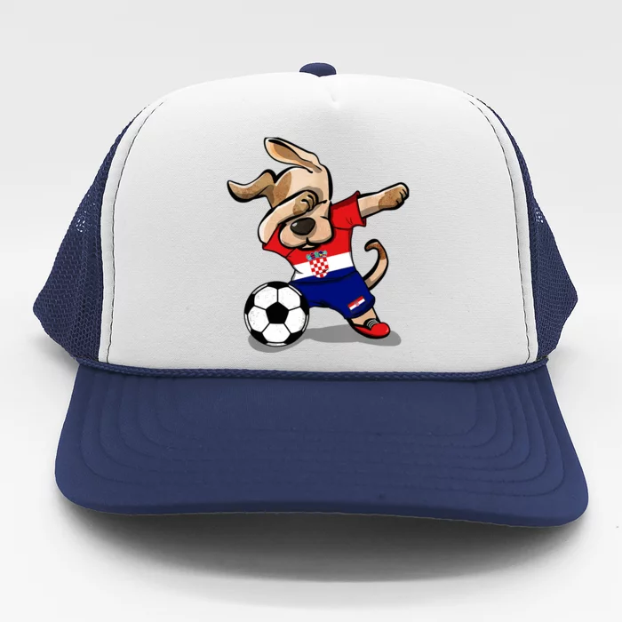 Dabbing Dog Croatia Soccer Fans Jersey Croatian Football Trucker Hat