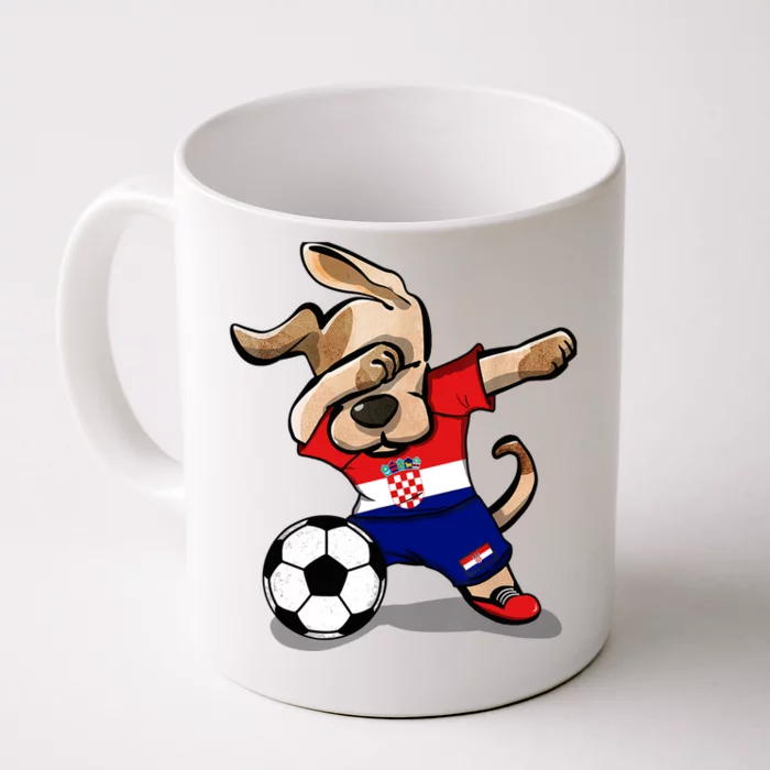 Dabbing Dog Croatia Soccer Fans Jersey Croatian Football Front & Back Coffee Mug