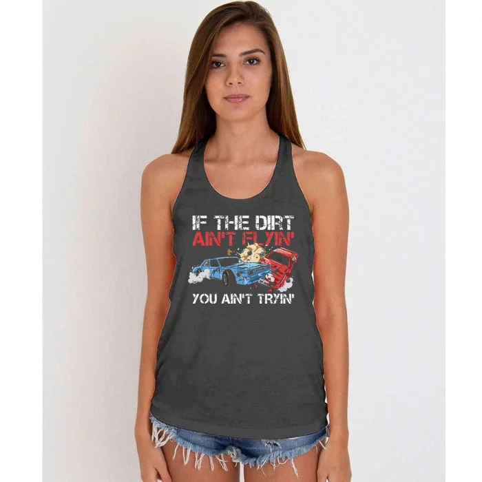 Demolition Derby Cars Design for a Demolition Derby Driver Women's Knotted Racerback Tank