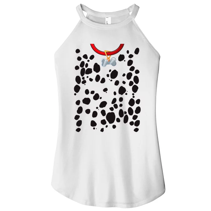 Dog Dalmatian Costume Dalmations Spots Puppy Print Halloween Women’s Perfect Tri Rocker Tank