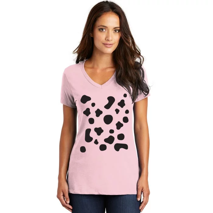 Dalmatian Dog Cool Halloween Group Couple Costume Men Women Women's V-Neck T-Shirt