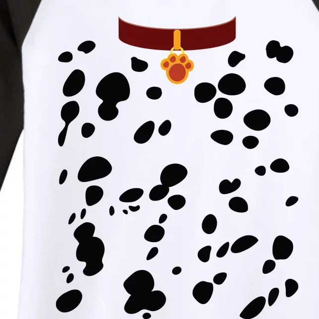 Dog Dalmatian Costume Dalmations Spots Puppy Print Halloween Women's Tri-Blend 3/4-Sleeve Raglan Shirt