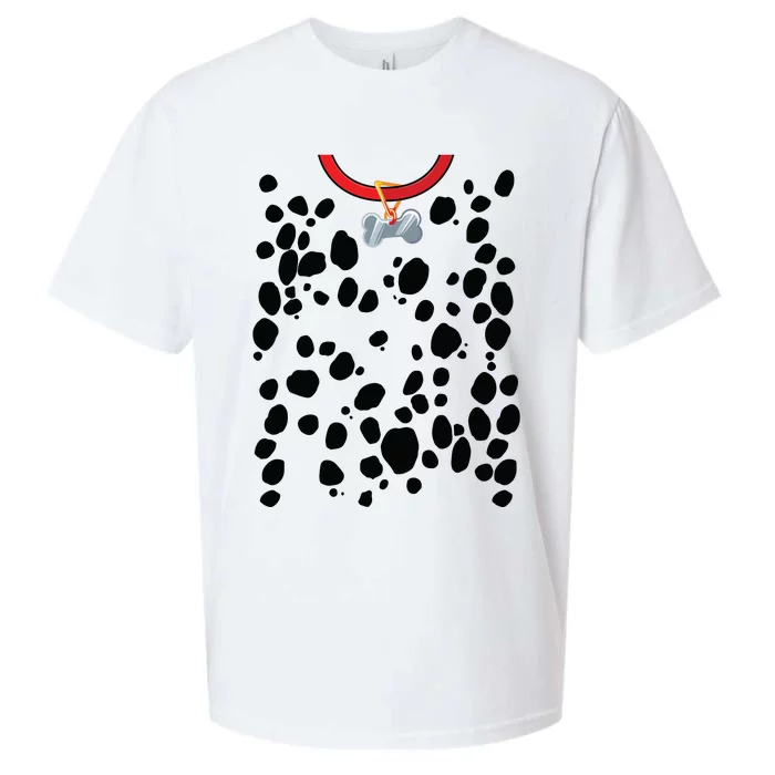 Dog Dalmatian Costume Dalmations Spots Puppy Print Halloween Sueded Cloud Jersey T-Shirt