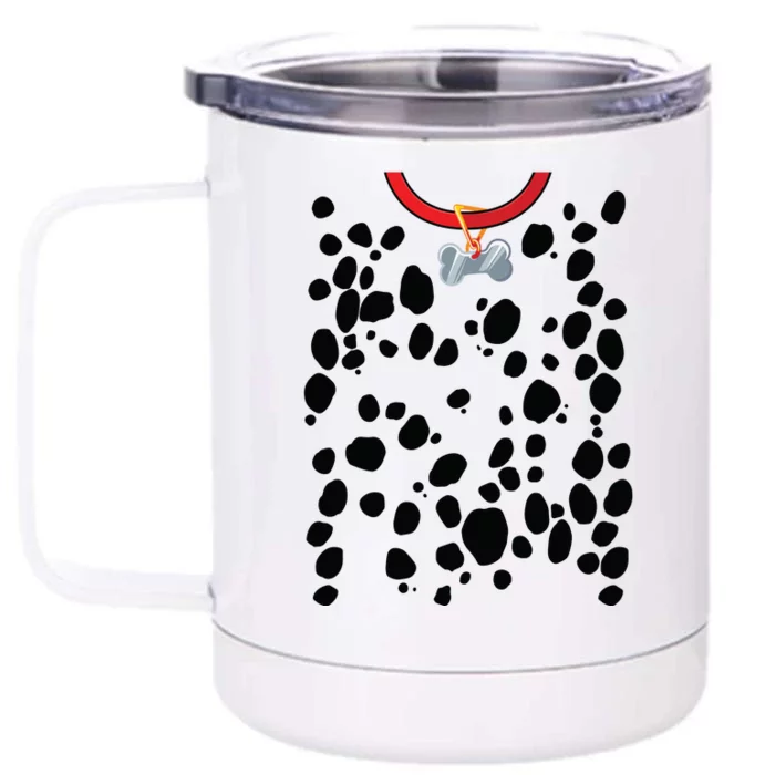 Dog Dalmatian Costume Dalmations Spots Puppy Print Halloween Front & Back 12oz Stainless Steel Tumbler Cup