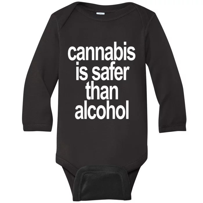 David Dinenberg Cannabis Is Safer Than Alcohol Baby Long Sleeve Bodysuit