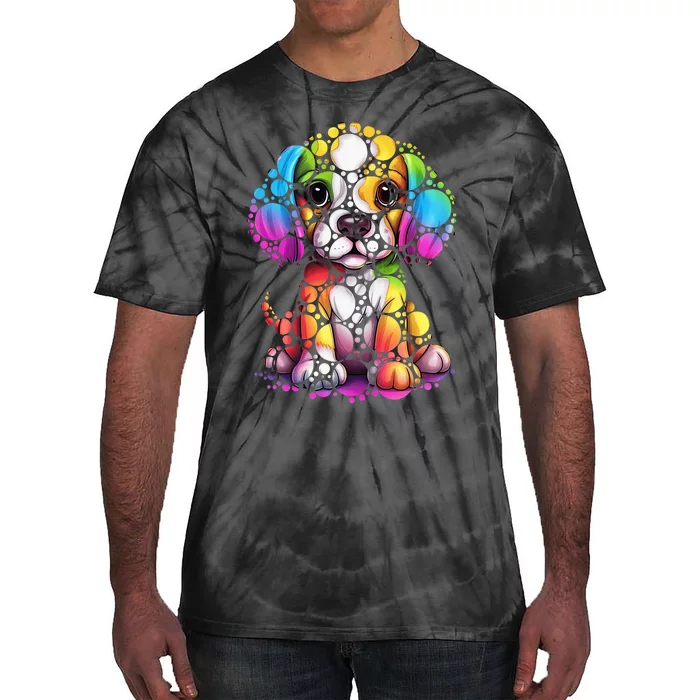 Dot Day Colorful Dog International Dots Day Teacher Tie-Dye T-Shirt