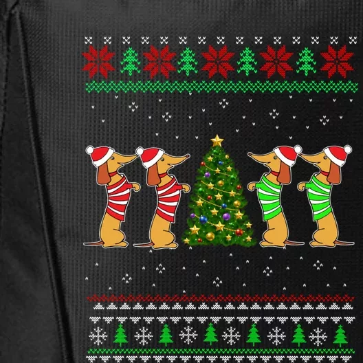 Dachshund Dog Christmas Ugly Sweater Dachshund Xmas Gift City Backpack