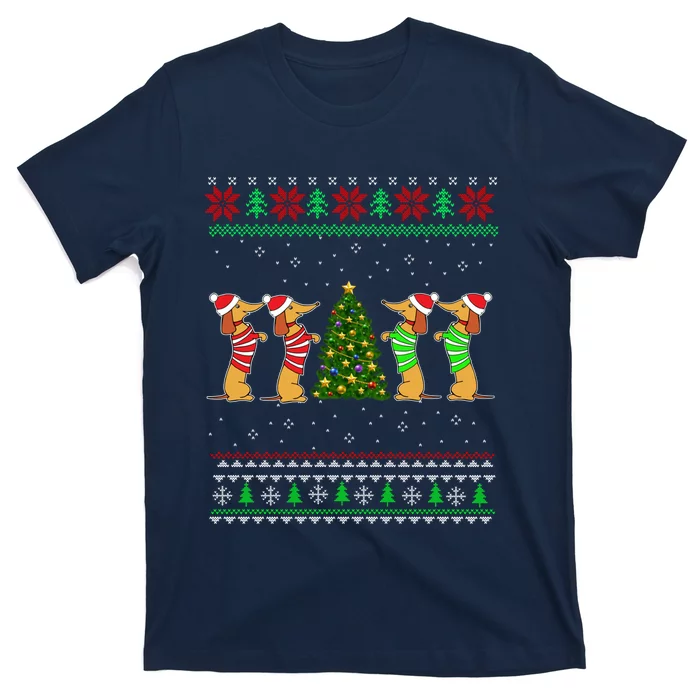 Dachshund Dog Christmas Ugly Sweater Dachshund Xmas Gift T-Shirt