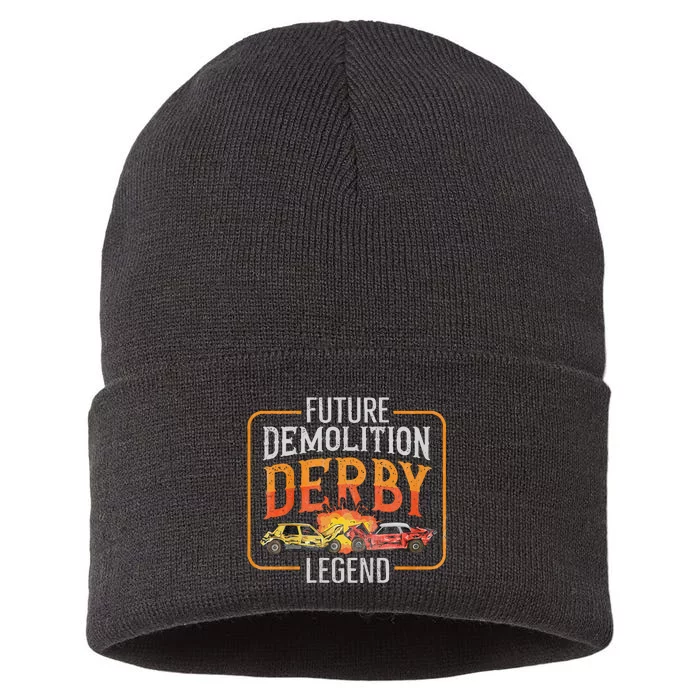 Demolition Derby Cars Quote For A Future Demo Derby Driver Sustainable Knit Beanie