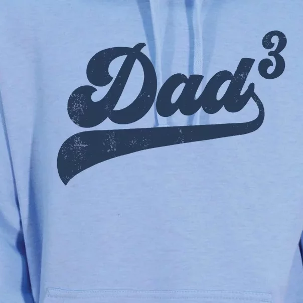 Dad3 Dad Cubed Gifts Father Of Three Daddy 3 Third Time Dad Unisex Surf Hoodie