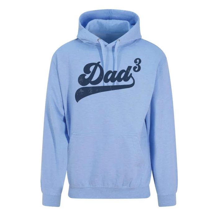 Dad3 Dad Cubed Gifts Father Of Three Daddy 3 Third Time Dad Unisex Surf Hoodie