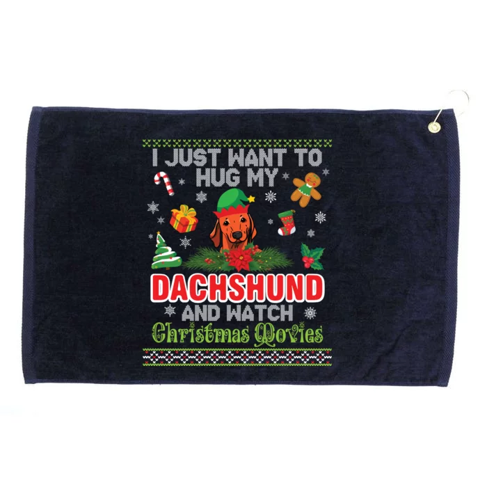 Dachshund Dog Christmas Tree Family Xmas Ugly Dog Owner Gift Grommeted Golf Towel