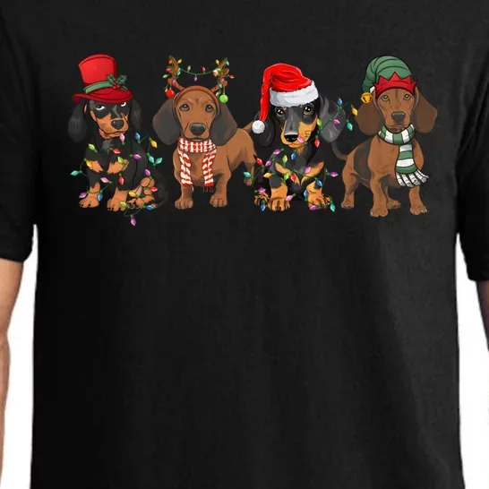 Dachshund Dogs Christmas Light Doxie Dog Xmas Great Gift Pajama Set