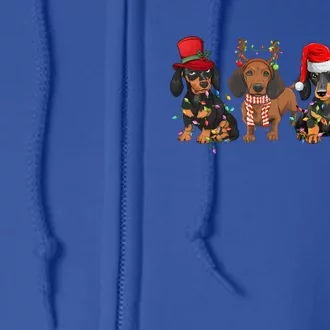 Dachshund Dogs Christmas Light Doxie Dog Xmas Great Gift Full Zip Hoodie