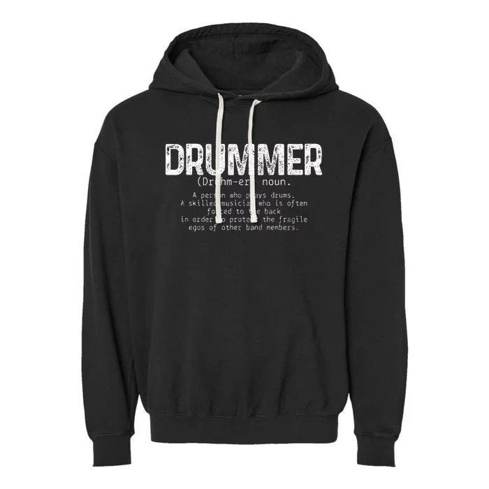 Drummer Definition Drums Drumming Funny Drummer Garment-Dyed Fleece Hoodie