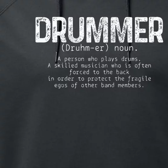 Drummer Definition Drums Drumming Funny Drummer Performance Fleece Hoodie