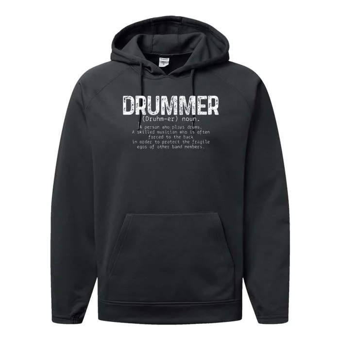 Drummer Definition Drums Drumming Funny Drummer Performance Fleece Hoodie