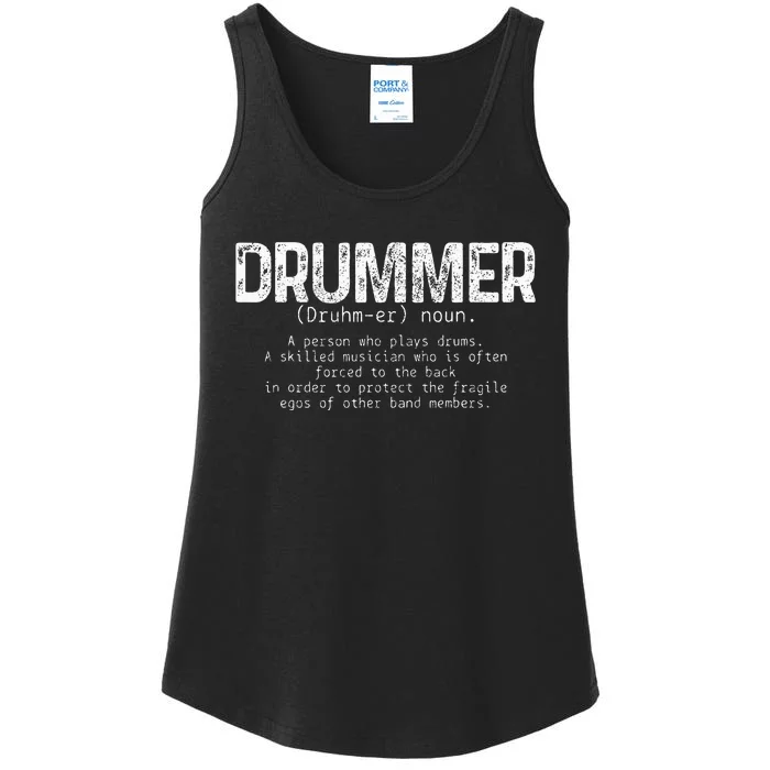 Drummer Definition Drums Drumming Funny Drummer Ladies Essential Tank