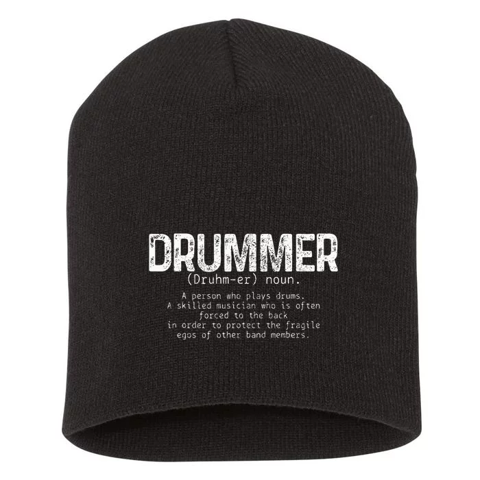 Drummer Definition Drums Drumming Funny Drummer Short Acrylic Beanie