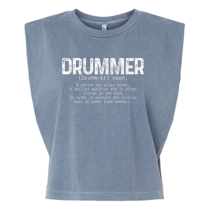 Drummer Definition Drums Drumming Funny Drummer Garment-Dyed Women's Muscle Tee