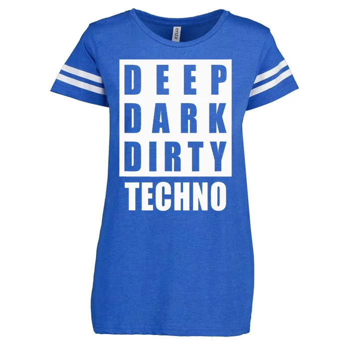 Deep Dark Dirty Techno Clubbing Festival DJ EDM Enza Ladies Jersey Football T-Shirt