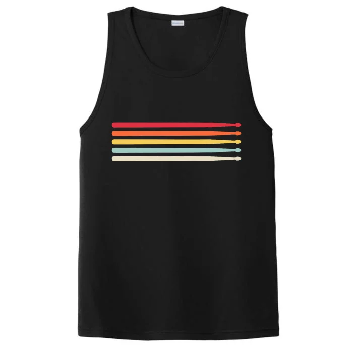 Drummer Drumsticks Drum Sticks Retro Performance Tank