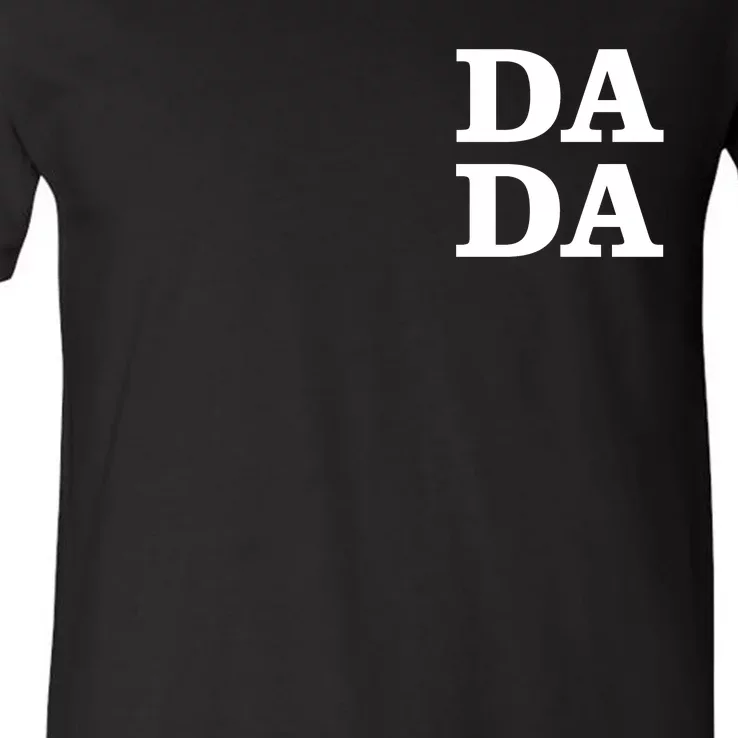 Da Da Dad Pocket Logo Fathers Day V-Neck T-Shirt