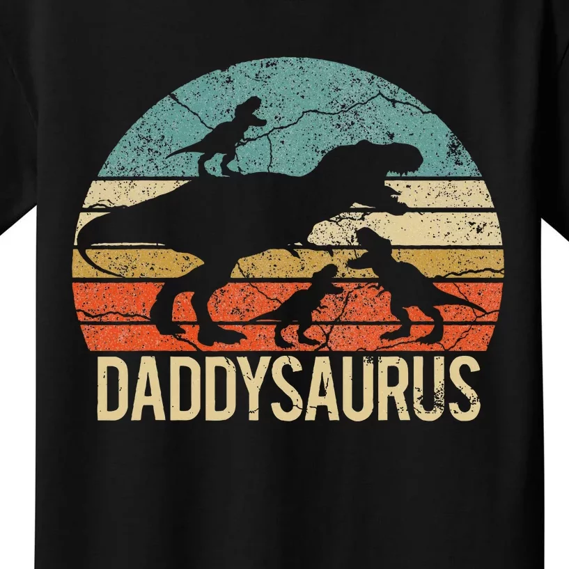 Daddy Dinosaur Daddysaurus 3 Three Xmas Christmas Gift Kids T-Shirt